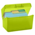 thumbnail image 1 of 1 Pack 4 x 6 inch Index Card Box-Index Card Holder Notecard Box Recipe Card Box Plastic Storage Organizer for Filling Index Cards,Note cards, Flashcards, Recipes and etc,Yellow, 1 of 7