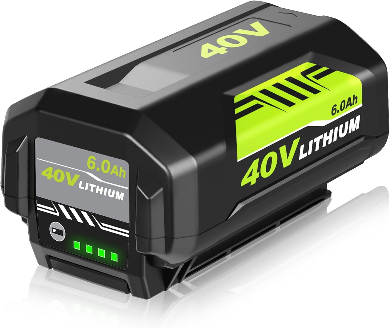 1 Pack 40 Volt 6000mAh OP40601 Battery Replacement for Ryobi 40V Battery Compatible with Ryobi 40V Lithium ion Battery OP4026 OP40602 OP4050A OP4040 OP4030 OP4050 (Green)
