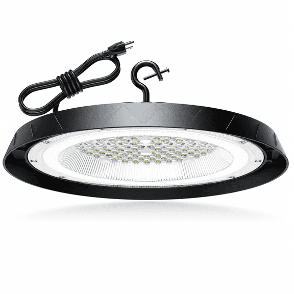 1 Pack 400W UFO LED High Bay Light, 80000LM 6000K IP65 Commercial Shop Garage Light, CRI>90, 120 Beam Angle, 5ft Power Cord