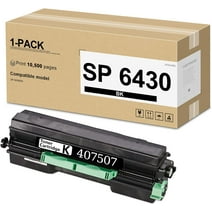 1-Pack 407507 High Yield Toner Cartridge - OnwarSP 6430 Black Toner Cartridge Replacement for Ricoh SP 6430DN Printe, SP 6430 Toner