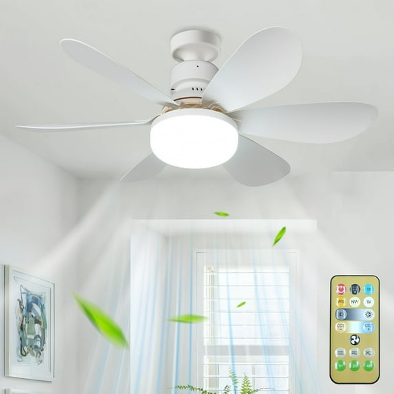 1 Pack 40W 20.5"New Small E27 Screw-in Fan Light With Light & Remote Stepless Dimming 3-speed Wind Speed Adjustment Suitable For Bedrooms Living Rooms Study Rooms Kitchens Toilets - No Wiring Needed!