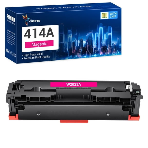 1-Pack 414A Toner Cartridge With Chip Compatible for HP W2023A 414A 414X LaserJet Pro MFP M479fdw M454dw M479fdn M454dn M479 Laser Printer Ink, Magenta