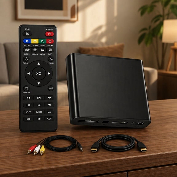 1 Pack 4K Media Player for TV, USB SD Card Playback, AV Output, Auto Resume, Supports MKV MP4 H.264 H.265