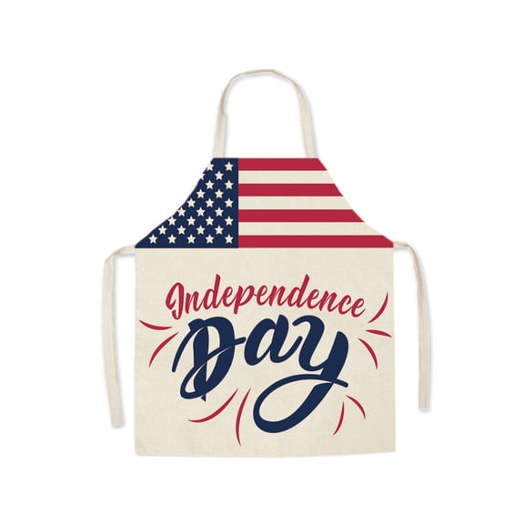 1 Pack 4th of July Patriotic Aprons, Nylon and Spandex American Flag Design Kitchen Aprons, Adjustable Bib Aprons for BBQ Cooking Baking Painting, 26.77×21.65 in(B)