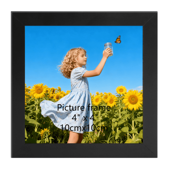 1 Pack 4x4 Picture Frame, 4 by 4 Square Photo Frame for Gallery Wall Tabletop Display, Black