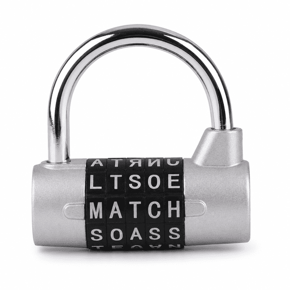 1 Pack 5-Digit Combination Waterproof Silver Padlock for Gym School Locker