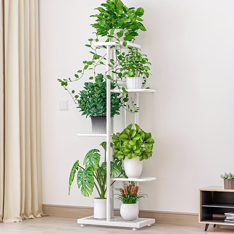 1 Pack,, 5 Layers Wrought Iron Flower Rack Can Hold 6 Pots, Perfect For ...