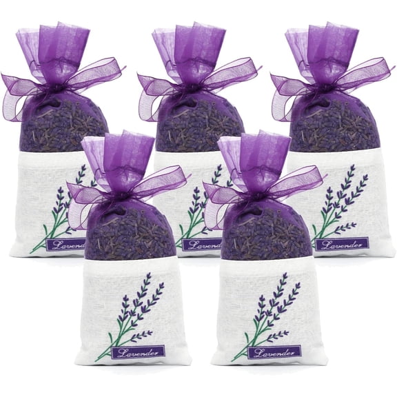 1 Pack/ 5 Pack/ 10 Pack Lavender Sachets Bag for Drawers and Closets, Perfect for Cars, Gym Bags or Anyplace That Needs to Smell Better, Natural Dried Lavendar Flowers Long-Lasting Fresh Scents
