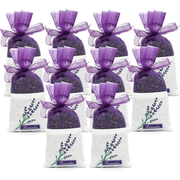 1 Pack/ 5 Pack/ 10 Pack Lavender Sachets Bag for Drawers and Closets, Perfect for Cars, Gym Bags or Anyplace That Needs to Smell Better, Natural Dried Lavendar Flowers Long-Lasting Fresh Scents