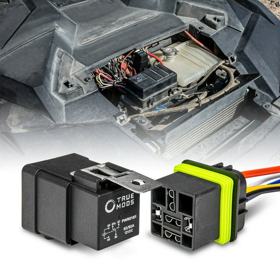1 Pack 5-Pin 12V Bosch Style Waterproof Relay Kit [Harness Socket] [12 AWG Hot Wires] [SPDT] [60/80 Amp] 12 volt Automotive Marine Relays for Boats Auto Fan Cars