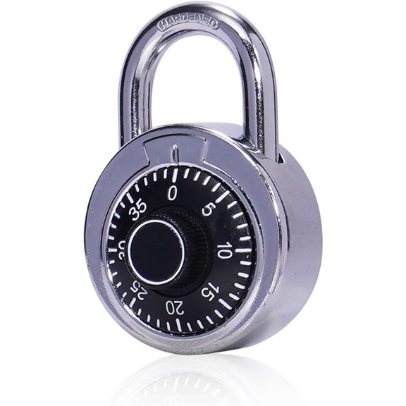 1 Pack 50 mm (2") Black Dial Combination Padlock, Hardened Steel Shackle, Locker Keyless Combination Lock for Gym Lockers, School Lockers, Office Lockers, and Toolboxes