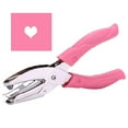 thumbnail image 1 of 1 Pack 6.37 Inch Length Heart Shape Hole Handheld Single Paper Hole Punch, Puncher with Pink Soft Thick Leather Cover(Heart), 1 of 7