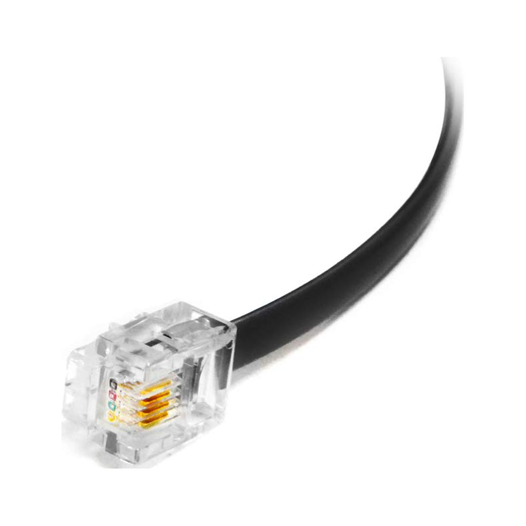 (1 Pack) 6 Feet Black Telephone Cable Rj11 Male to Male 72 inch Phone