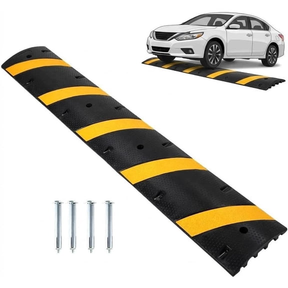 1 Pack 6 Ft Speed Bump 22000 lbs Capacity Reflective Cable Protector for Driveway