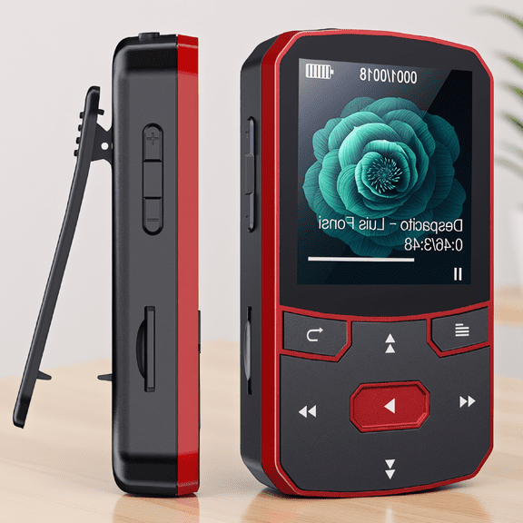 1 Pack 64GB MP3 Player with Bluetooth 5.3, FM Radio, Voice Recorder, Supports 128GB SD Card, 20H Playback