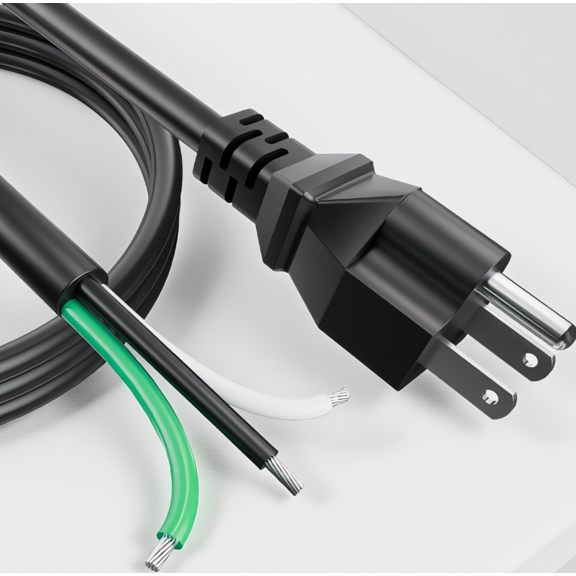 1-Pack 6FT 12 AWG 3-Prong Replacement Power Cord, Heavy Duty 20 Amp Supply Cable for Appliances and Power Tools