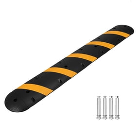1 Pack 6FT Speed Bumps for Road, Heavy Duty 25,000 Lbs Capacity Traffic Rubber Speed Humps with 2 Channel Floor Cord Cover for Asphalt Concrete Gravel Driveway Road Cable Protector Ramp