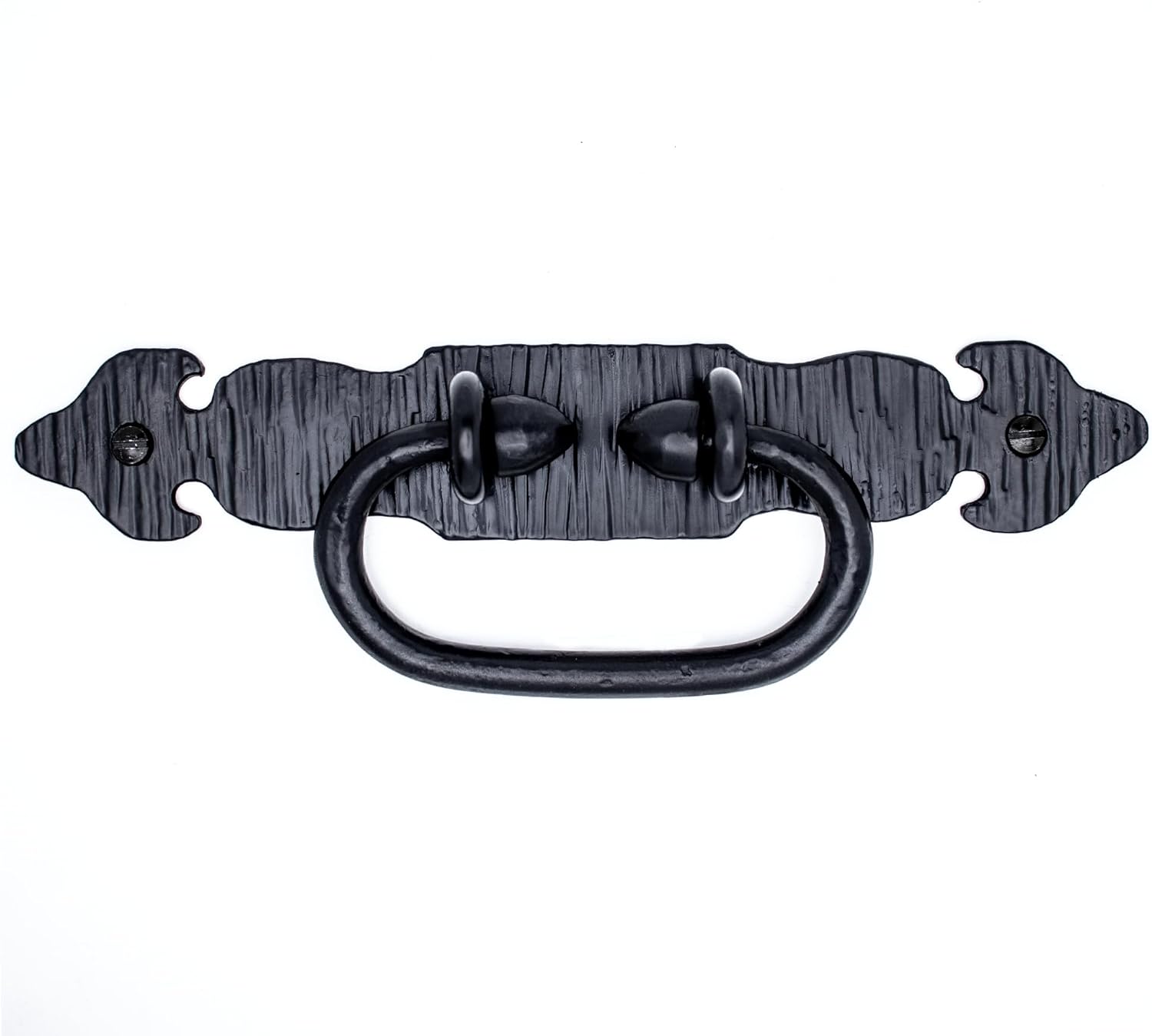 1 Pack 8 Inch Decorative Black Ring Pulls Decorative Iron Ring Pulls
