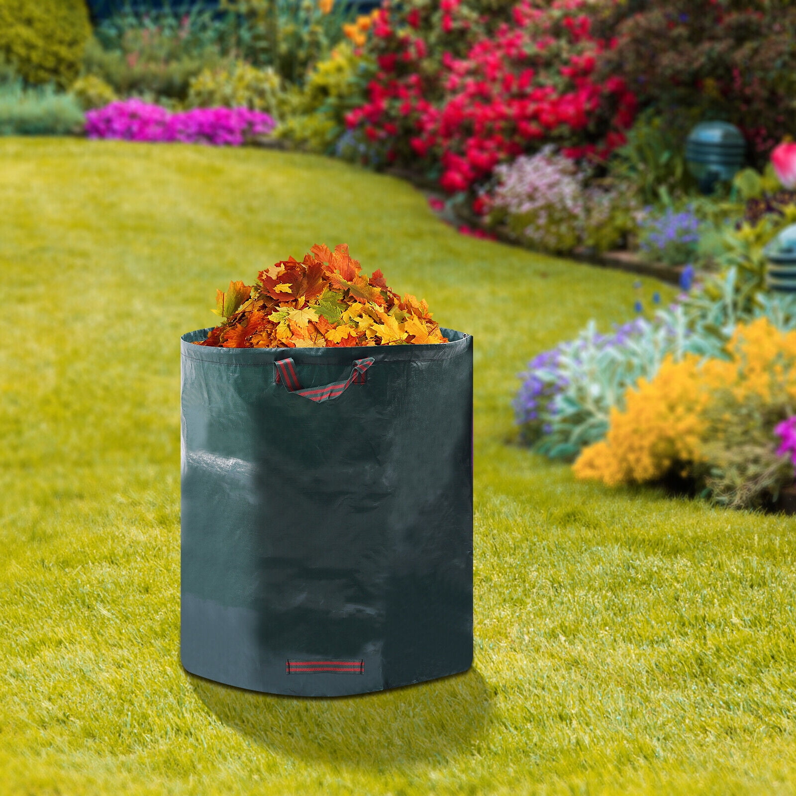 1 Pack Large Capacity 80 Gallon Reusable Garden Leaf Bag with 4 Strong ...
