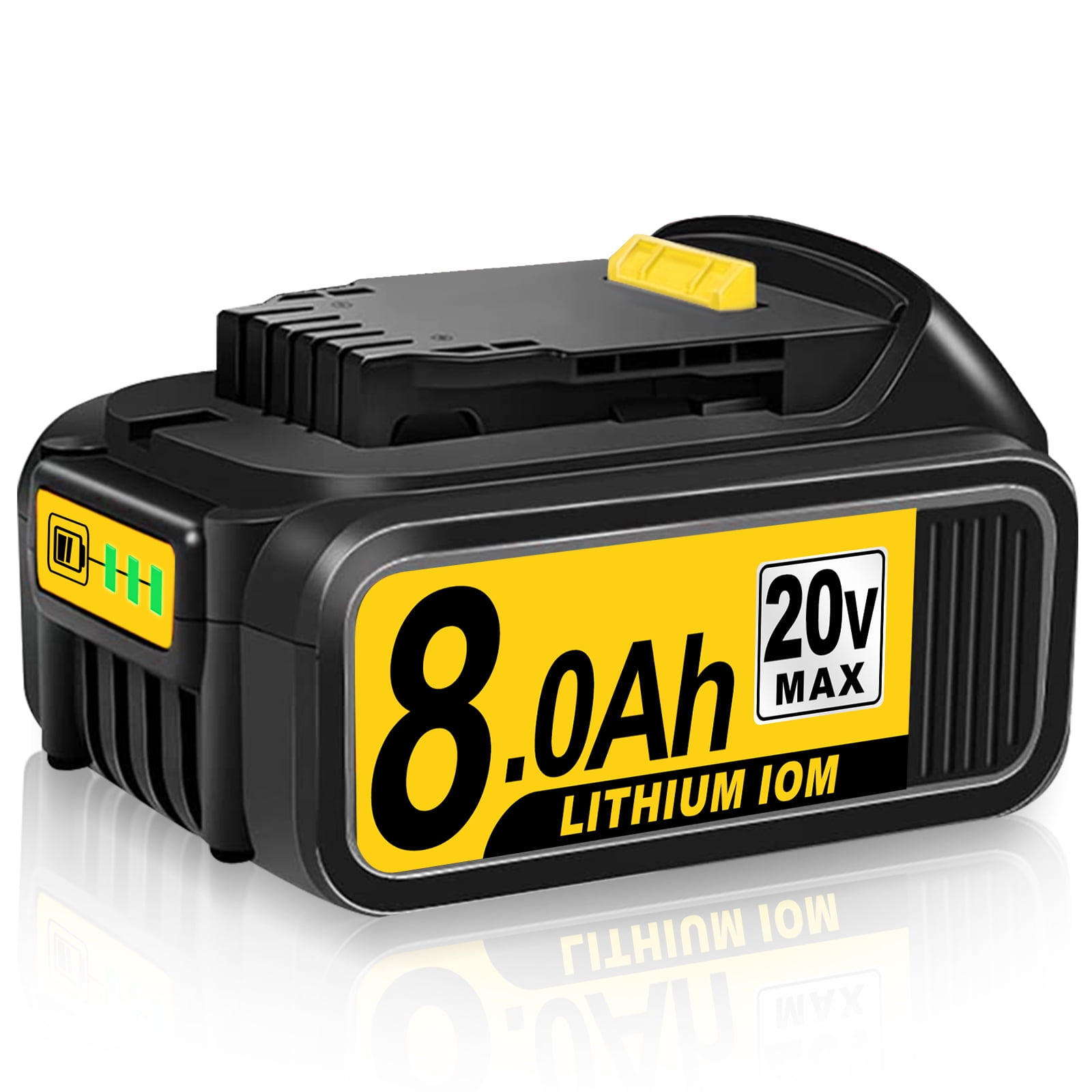 POWLAND 4-Pack 8000mAh 20V Max Replacement Battery For DeWalt - Fits DCB200, DCB205, DCB206, DCB207 Tools