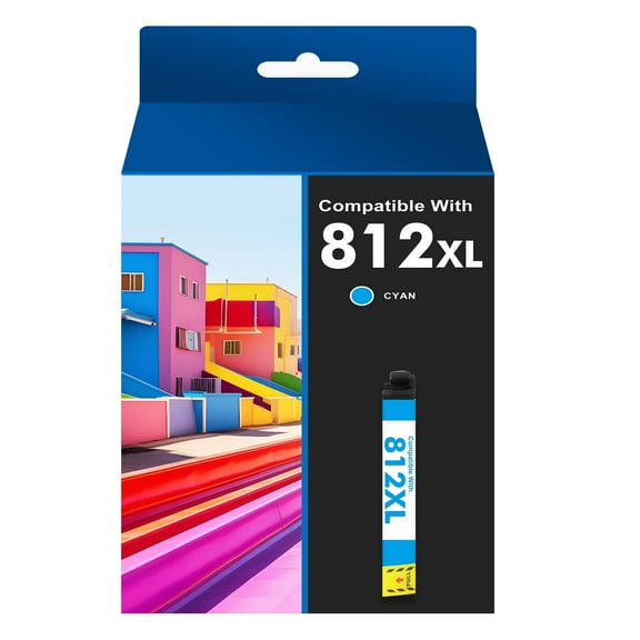 1-Pack 812XL Cyan Ink compatible for Epson 812 Ink Cartridges for Epson Workforce Pro WF-7820 WF-7840 WF-7310