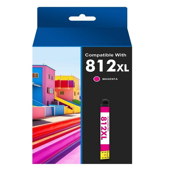 1-Pack 812XL Magenta Ink compatible for Epson 812 Ink Cartridges for Epson Workforce Pro WF-7820 WF-7840 WF-7310
