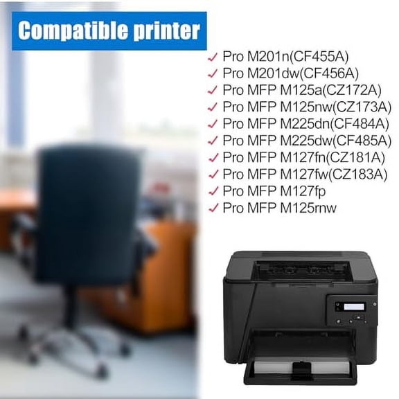 1 Pack 83A CF283A Black Toner Cartridge with Chip 83A CF283A Compatible CF283A Replacement for HP Pro M201n M201dw MFP M125a MFP M125nw MFP M225dn MFP M225dw MFP M127fn MFP M127fw