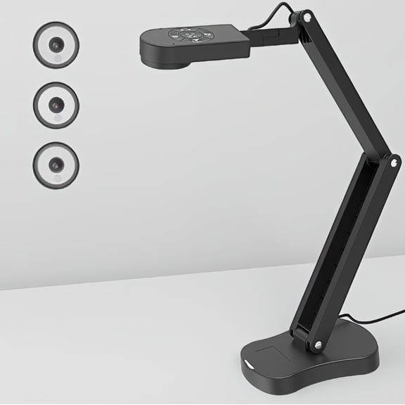 1-Pack 8MP Document Camera for Teachers, A3/A4 Coverage, Mic, LED Light, USB, Flip, for & Distance