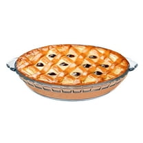 1 Pack 8inch Clear Round Glass Pie Pans for Baking Round Baking Dishes with Handles for Apple Pie Pumpkin Pie Salads