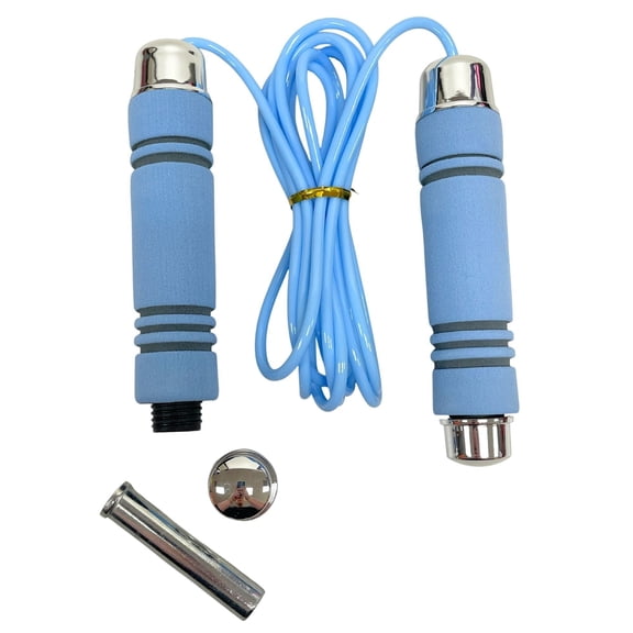 1 Pack 9 Foot Weighted Jump Rope with Removable Handle Weights for Cardio Training Endurance Workouts and Fitness Exercise, Blue