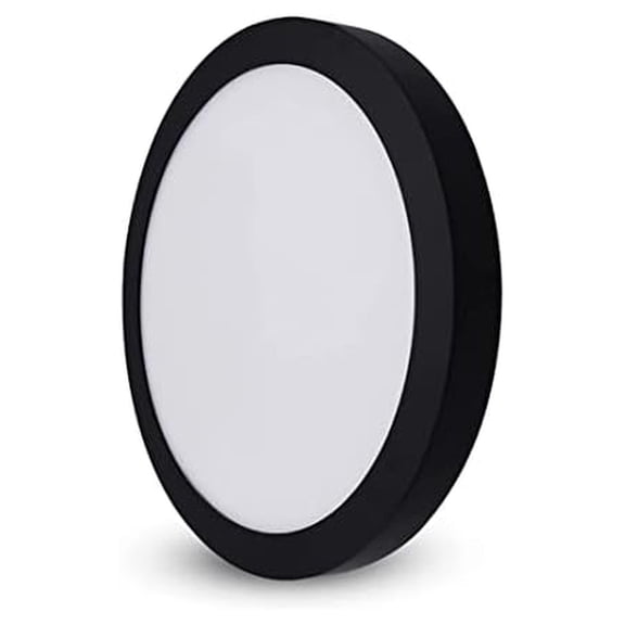 1 Pack 9 Inch LED Flush Mount Ceiling Light with Black Frame, 4000K Natural White, Dimmable, 15W 1050LM, Super Slim LED Ceiling Light Fixture, for Closet, Basement, Hallway, ETL Listed