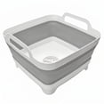 thumbnail image 1 of 1-Pack 9L Collapsible Wash Basin with Drain Plug, Foldable Dish Tub for Camping, Kitchen and Laundry Use, Gray, 1 of 8