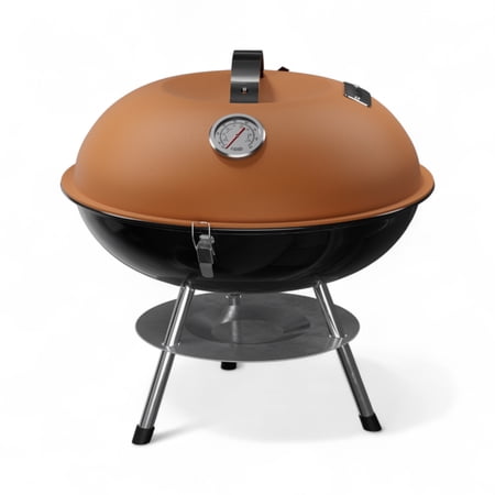 GasOne CG-14T – 14-inch Portable Barbecue Grill with 3-Point Locking Lid for Heat Preservation – Dual Venting System – Small Charcoal Grill for Backyard, Camping, Boat
