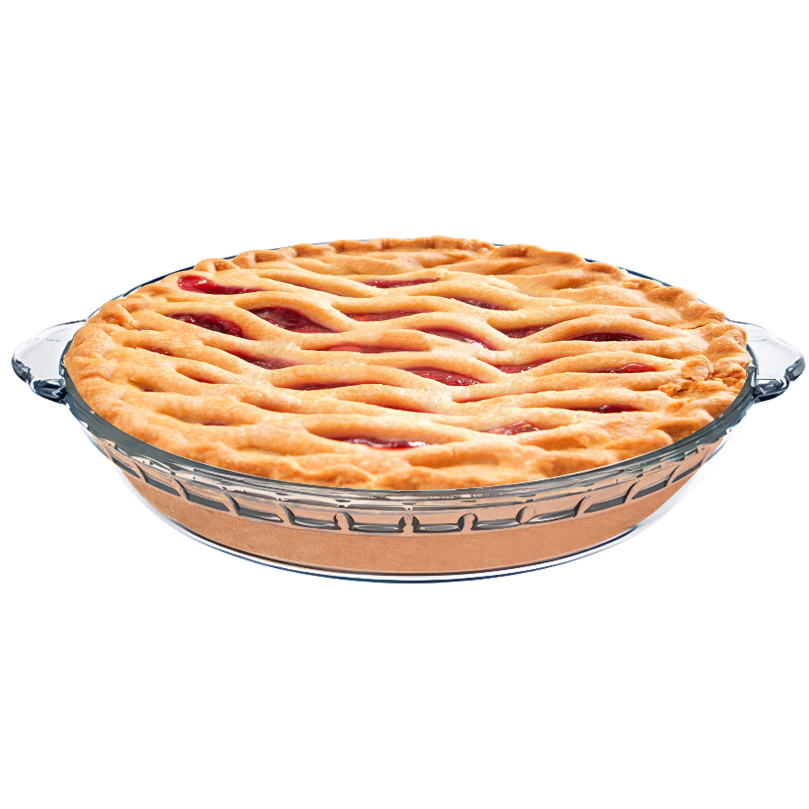 9 in Clear Round Glass Pie Pan with Handles