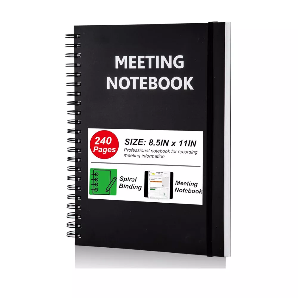 1 Pack A4 Professional Notebook Spiral Metting Notebook 8.5"X11" For Work Office