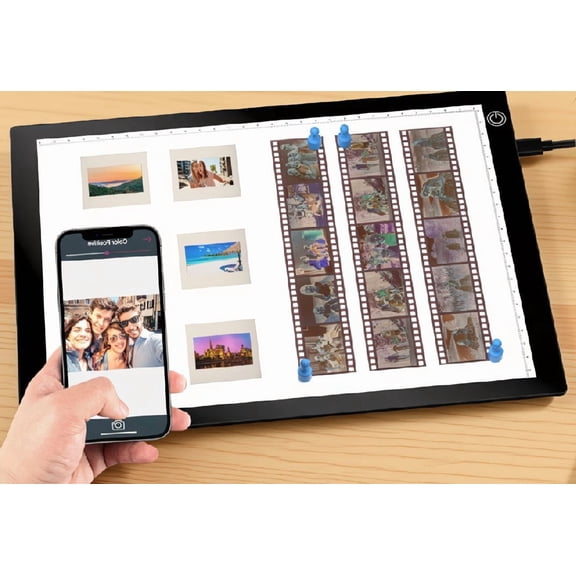 1 Pack A4 -Thin LED Light Pad, USB Light Box for Scanning Film Negatives and Slides, 3- Brightness, White