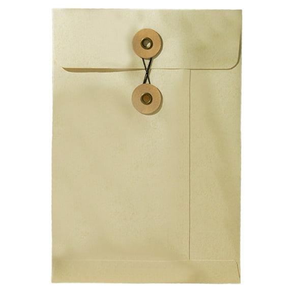 1 Pack A5 Kraft Paper File Envelope, Reusable String-Tie Closure Document Holder, Opaque Folder for Privacy and Organization, for Notebooks and Planners, 9.06 x 6.3 inches (White)