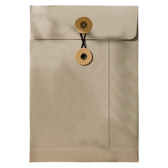 1 Pack A5 Kraft Paper File Envelope, Reusable String-Tie Closure Document Holder, Opaque Folder for Privacy and Organization, for Notebooks and Planners, 9.06 x 6.3 inches (Grey)