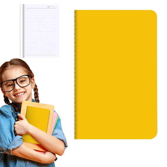 1 Pack A6 Lined Notebook Journals, Colored Cover College Ruled Subject Notebook Composition Journal for Study Busines Office, 8.3x5.5 Inches, 60 Pages/30 Sheets, Yellow