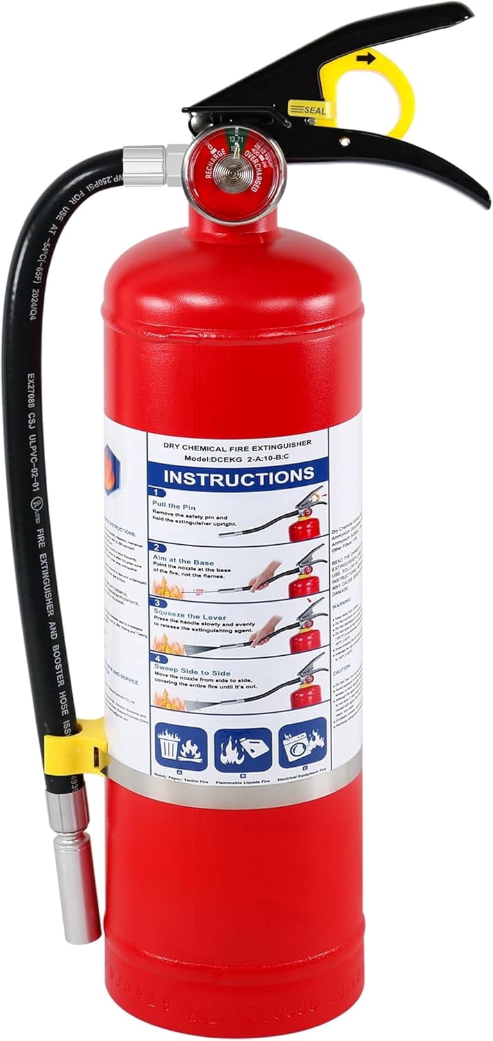 1 Pack ABC Dry Chemical Fire Extinguishers, 5 lb 2a10bc Fire Extinguisher for Home, Business, Boat, Truck, Quick Release Handle, Ideal for Electrical & Grease Fire Extinguisher
