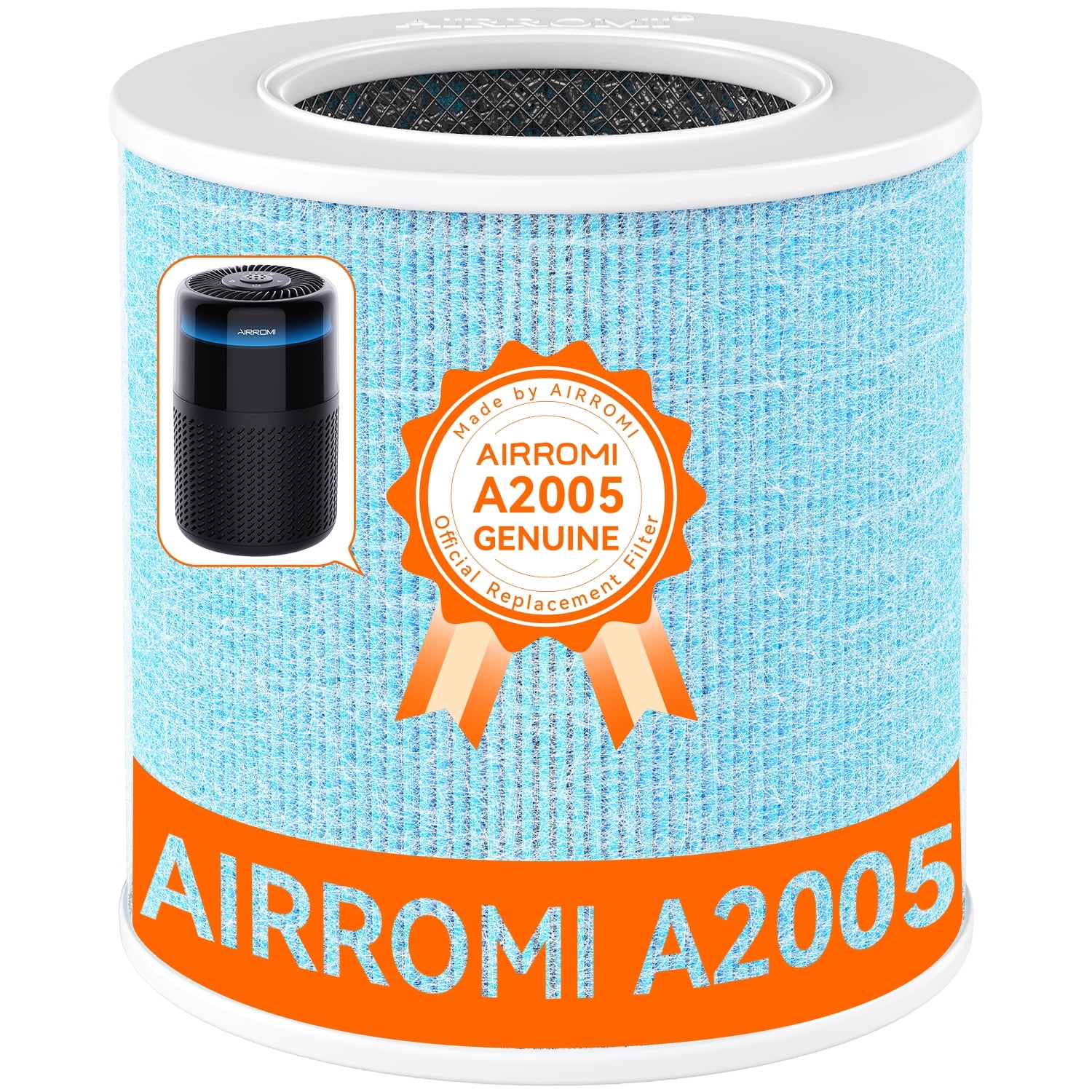 1 Pack AIRROMI True Hepa Replacement Filter for A2005 Air Purifier, Somke Filter Efficiency Activated Carbon Filtration System