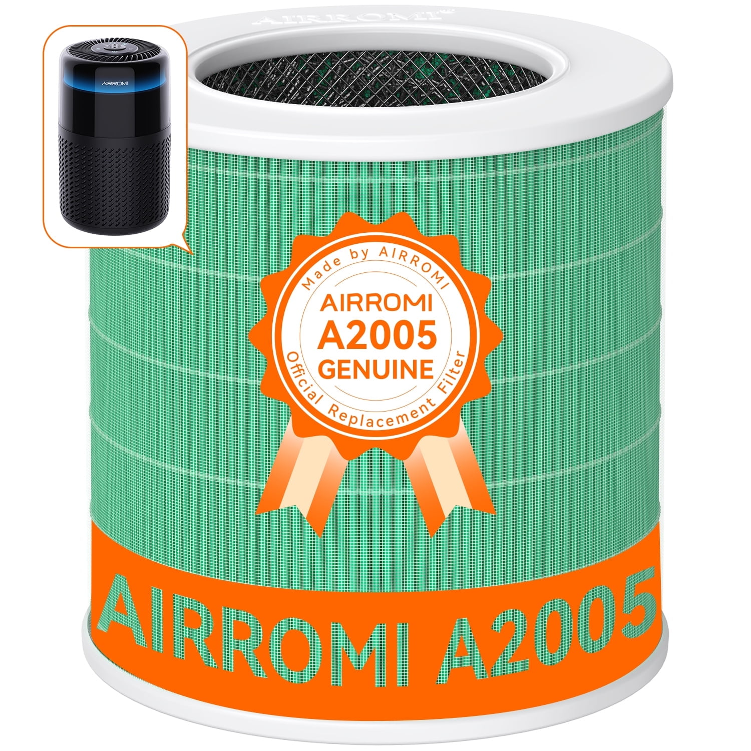 1 Pack AIRROMI True Hepa Replacement Filter for A2005 Air Purifier, VOCs Filter Efficiency Activated Carbon Filtration System