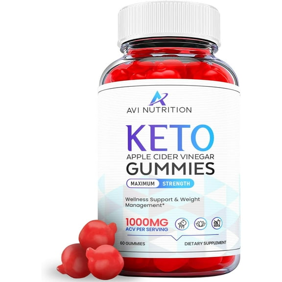 (1 Pack) AVI Nutrition Keto ACV Gummies - Apple Cider Vinegar Supplement for Weight Loss - Energy & Focus Boosting Dietary Supplements for Weight Management & Metabolism - Fat Burn - 60 Gummies