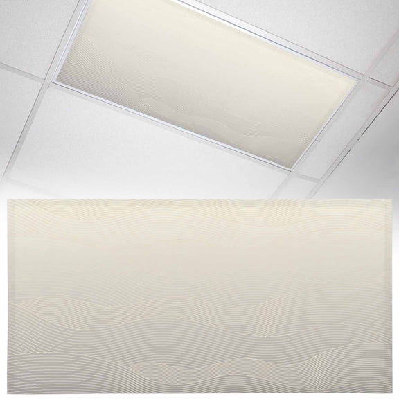 1 Pack Abstract Gradient Fluorescent Light Covers for Ceiling Lights Line Art Magnetic Ceiling Light Covers Overhead Light Filters for Office Classroom Home