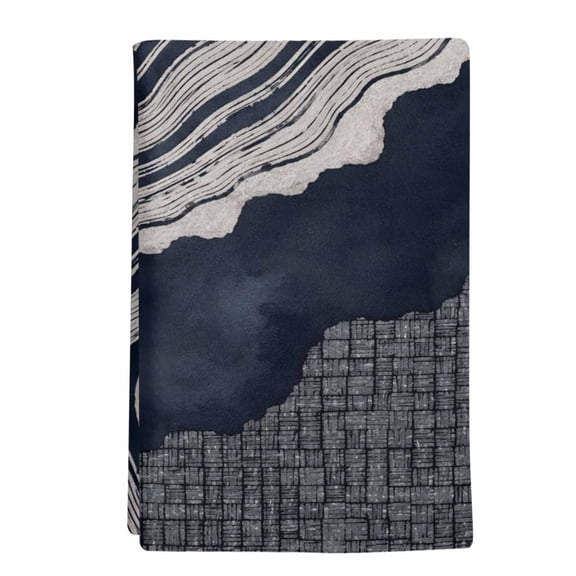 1 Pack Abstract Organic Kitchen Towels Boho Navy Blue Gray Agate Slice Rings Coastal Decorative Dish Towel Sets Absorbent Quick Dry Hand Cloths Tea Towels for Cooking Baking Farmhouse Gifts 18x28in