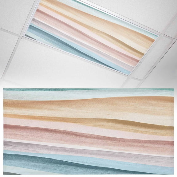 1 Pack Abstract Pink Blue Wave Fluorescent Light Covers for Ceiling Lights Modern Art Magnetic Ceiling Light Covers Overhead Light Filters for Office Classroom Home