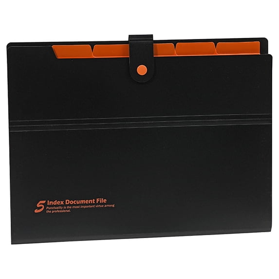1 Pack Accordion File Organizer with Pockets, 5 Pockets Expandable File Folder, Portable Expandable Folders with Elastic Buckles, Closure for Home School&Office Paper Bill Receip(Orange)