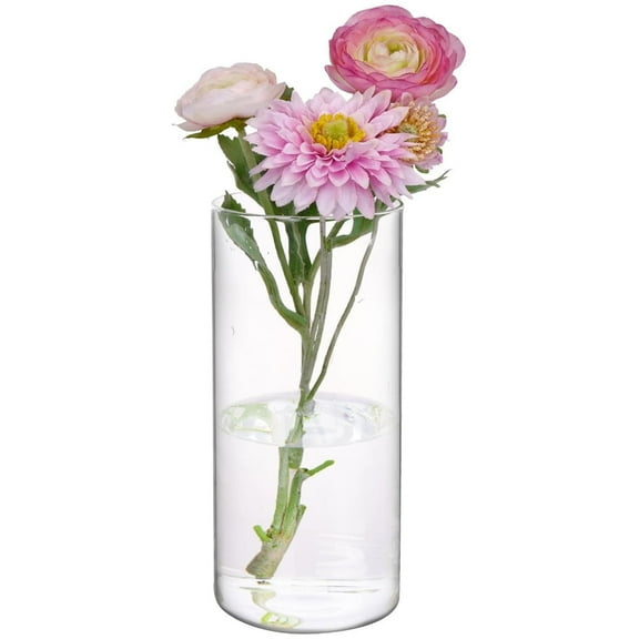 1 Pack Acrylic Vases for Centerpieces,Clear Unbreakable Flower Vase,Round Mouth Wide Vase,Plastic Cylinder Tall Vases,for Table, Party, Wedding, Home Decor 4 x 10 Inch By Scheam