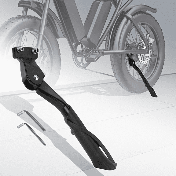 1 Pack Adjustable Bike Kickstand for 20-22 Inch Electric Bikes, Aluminum Alloy Rear Stand with Non-Slip Base, 40mm Mount
