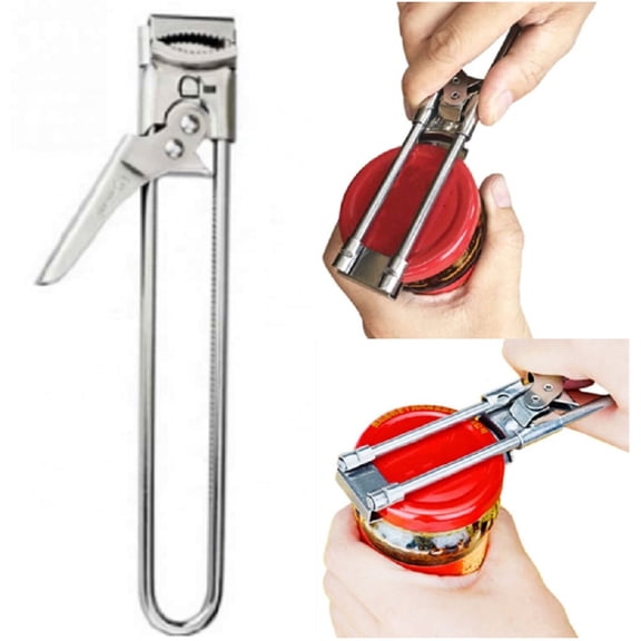 1-Pack Adjustable Stainless Steel Jar Opener & Can Opener, Universal Lid Gripper Tool for Bottles Jars, Easy Open Kitchen Aid for Seniors Arthritis TIKA